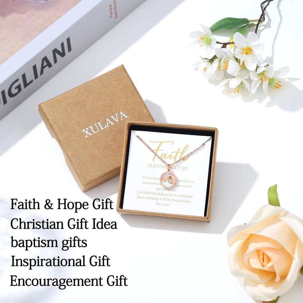 Mustard Seed "Move Mountains" Necklace for Women – Matthew 17:20 Faith Jewelry (Gift-Carded)