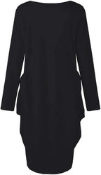 Women'S Faith Oversize Baggy Long Sleeve T Shirt Causal Loose Midi Dresses with Pockets